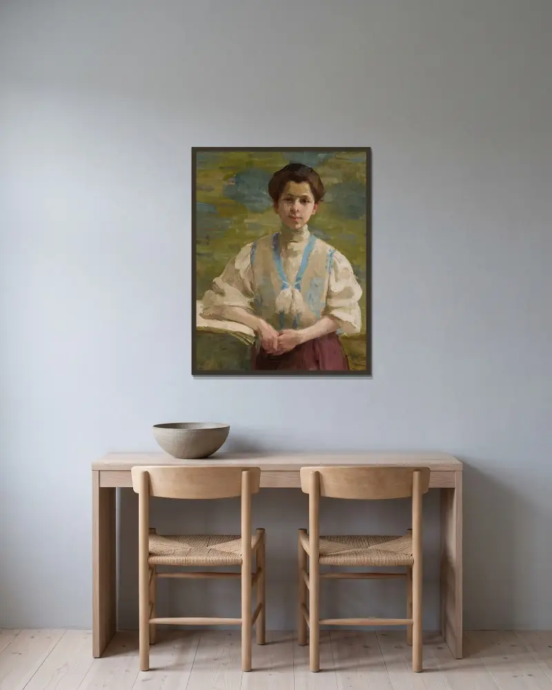 Selbstporträt, 1893 von Olga Boznanska gerahmt an einer Wand