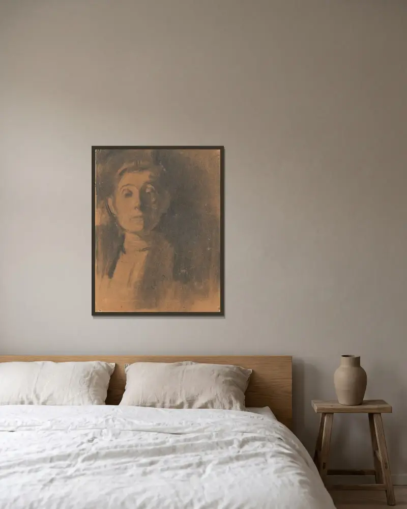 Selbstporträt, 1900 von Olga Boznanska gerahmt an einer Wand