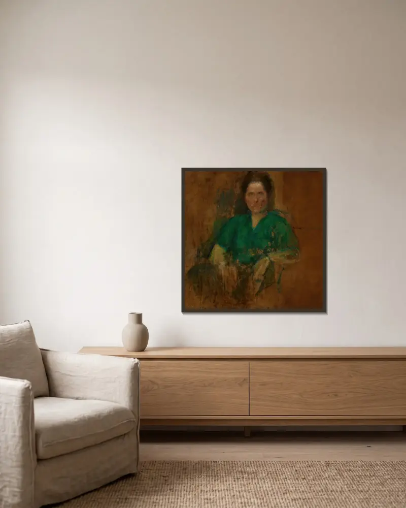 Sketch of a Female Figure av Olga Boznanska inramad på en vägg