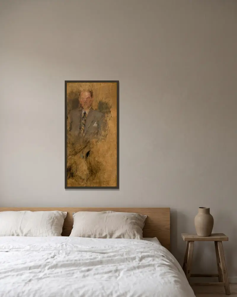 Skizze einer männlichen Figur, 1932 von Olga Boznanska gerahmt an einer Wand