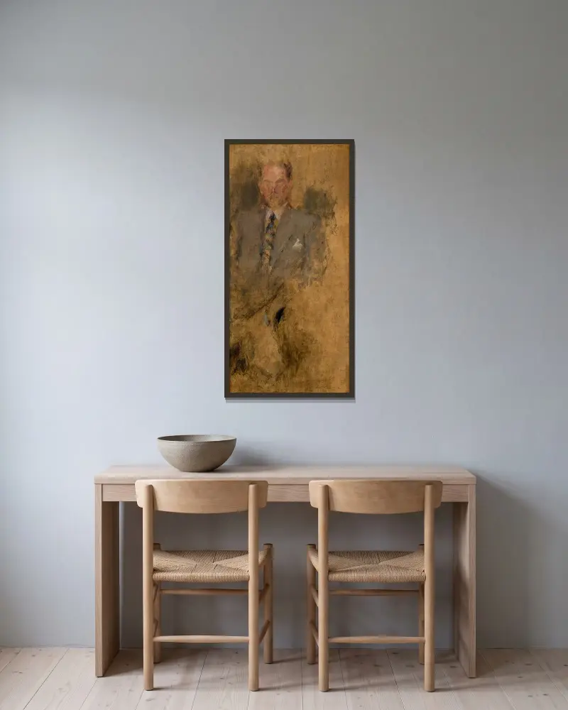 Skizze einer männlichen Figur, 1932 von Olga Boznanska gerahmt an einer Wand
