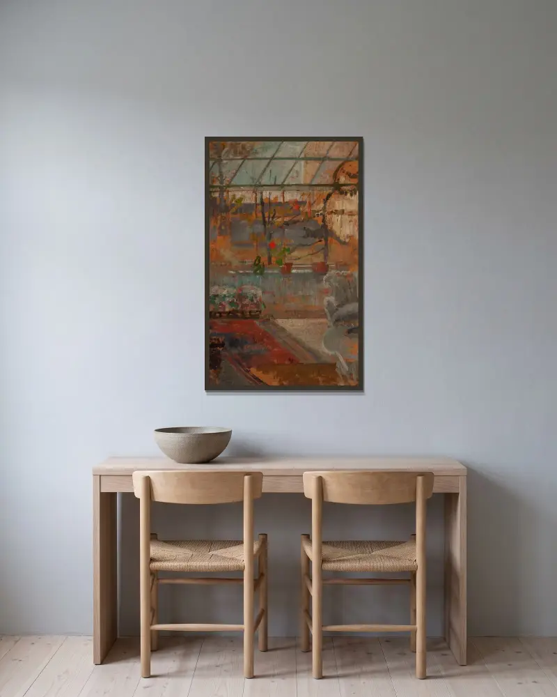 Atelierinterieur, 1913 von Olga Boznanska gerahmt an einer Wand