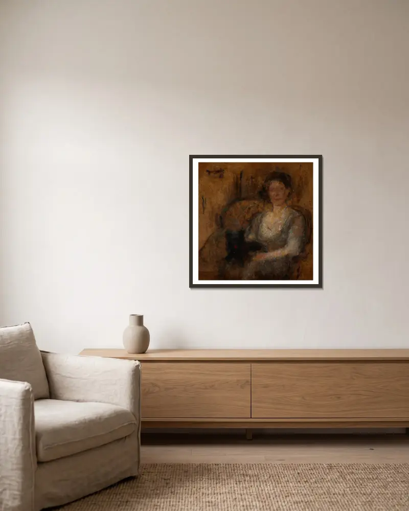 Study of a Female Figure av Olga Boznanska inramad på en vägg