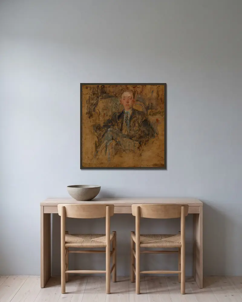 Studie einer männlichen Figur von Olga Boznanska gerahmt an einer Wand