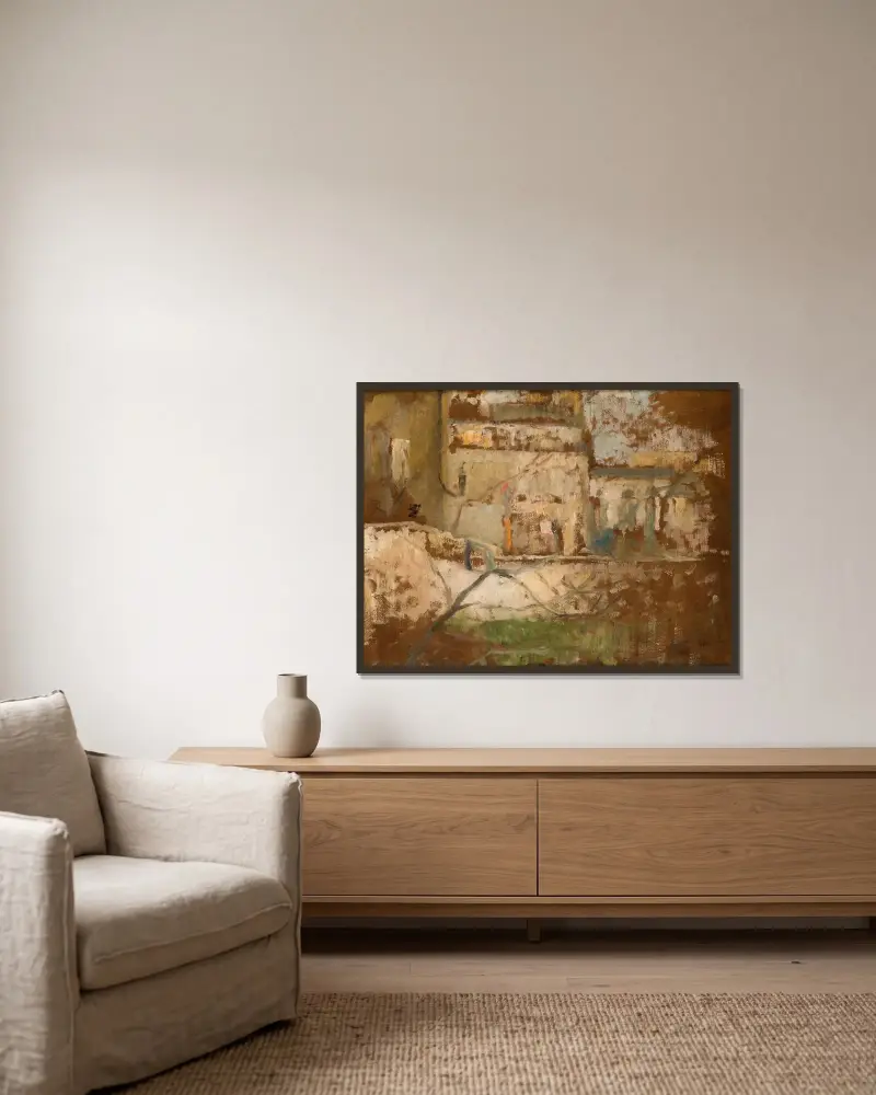 Blick aus dem Atelierfenster, 1900 – Nr. 1 von Olga Boznanska gerahmt an einer Wand