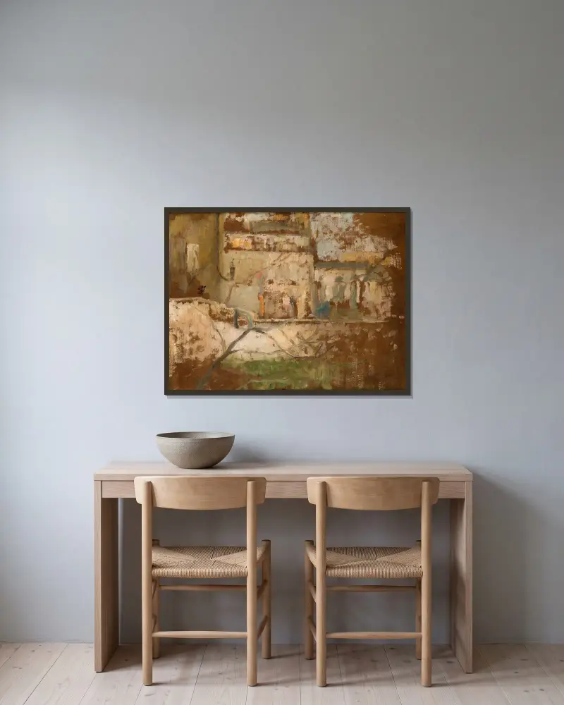 Blick aus dem Atelierfenster, 1900 – Nr. 1 von Olga Boznanska gerahmt an einer Wand