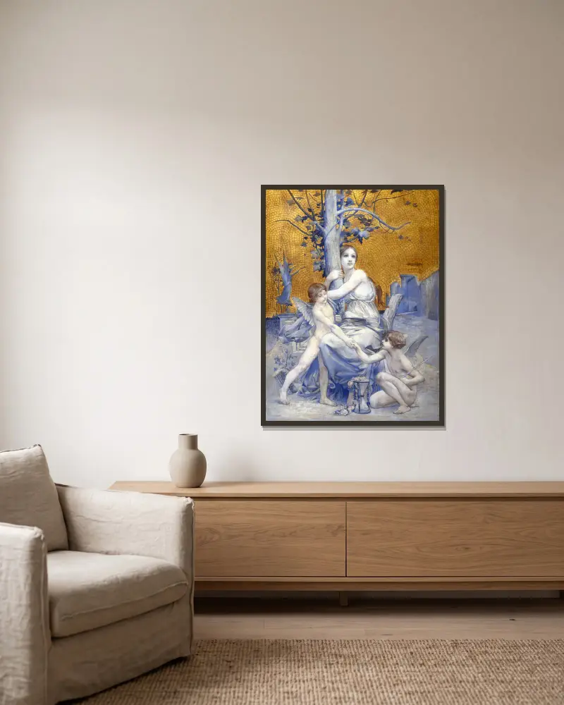 Allegorie der Zeit von Luc-Olivier Merson gerahmt an einer Wand