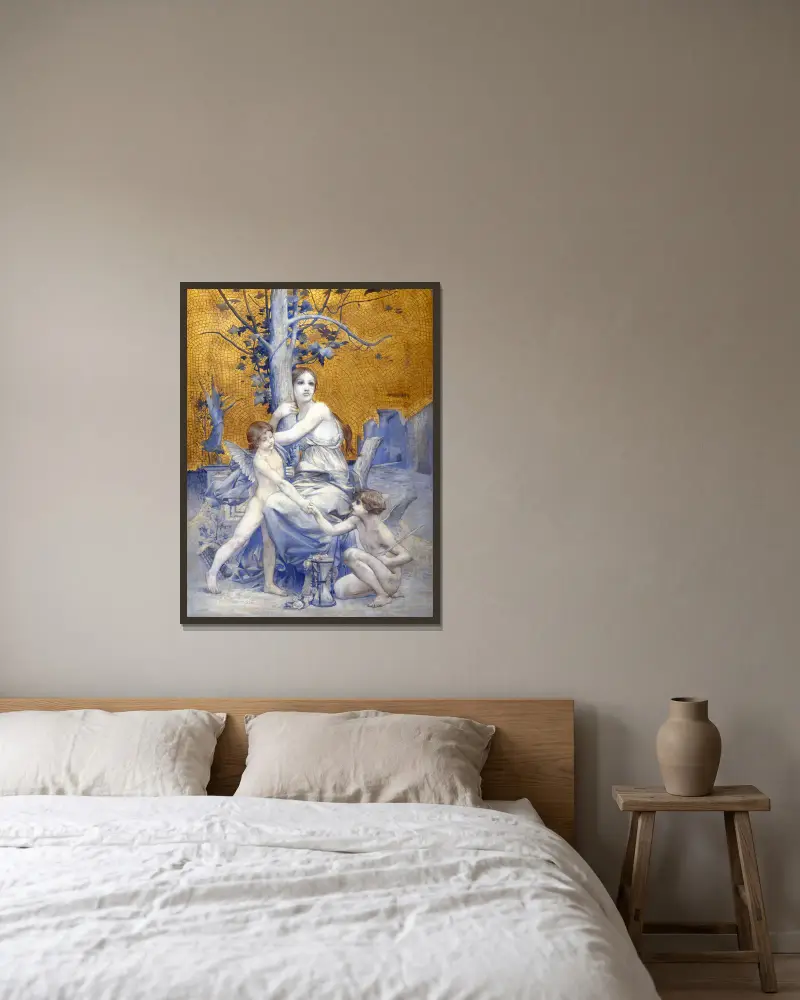 Allegorie der Zeit von Luc-Olivier Merson gerahmt an einer Wand