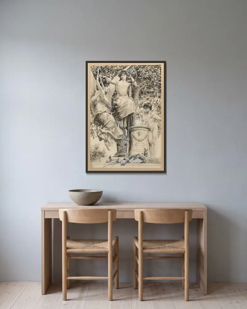 Figurenstudie von Luc-Olivier Merson gerahmt an einer Wand