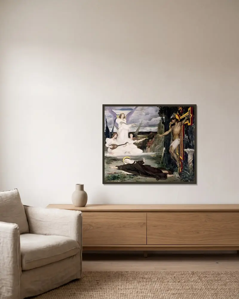 Die Vision von Luc-Olivier Merson gerahmt an einer Wand