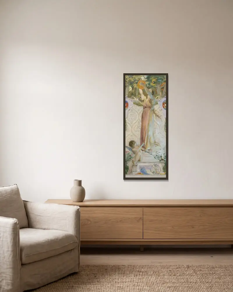 Die Beleuchtung der Feste von Luc-Olivier Merson gerahmt an einer Wand
