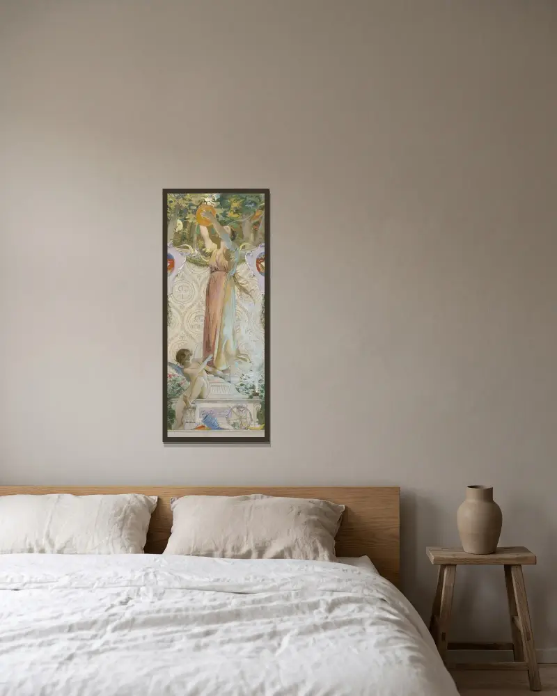 Die Beleuchtung der Feste von Luc-Olivier Merson gerahmt an einer Wand