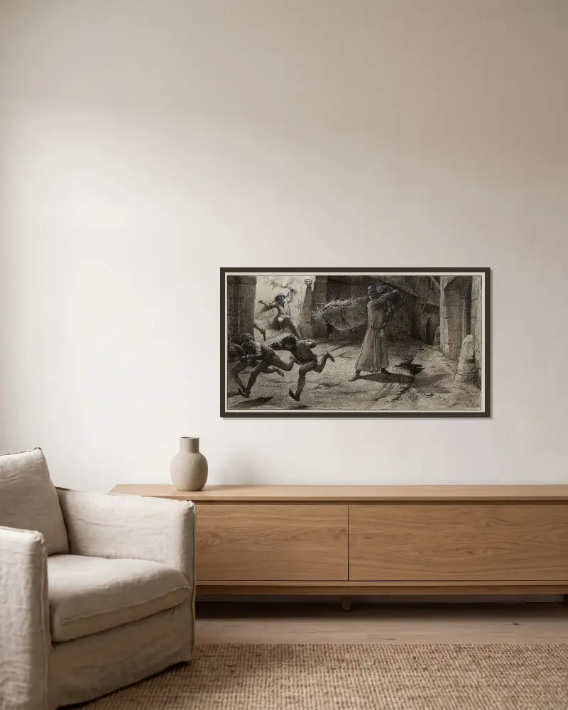 Suite des inconvénients, 1889 – Nr. 2 von Luc-Olivier Merson gerahmt an einer Wand