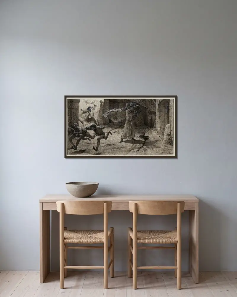 Suite des inconvénients, 1889 – Nr. 2 von Luc-Olivier Merson gerahmt an einer Wand