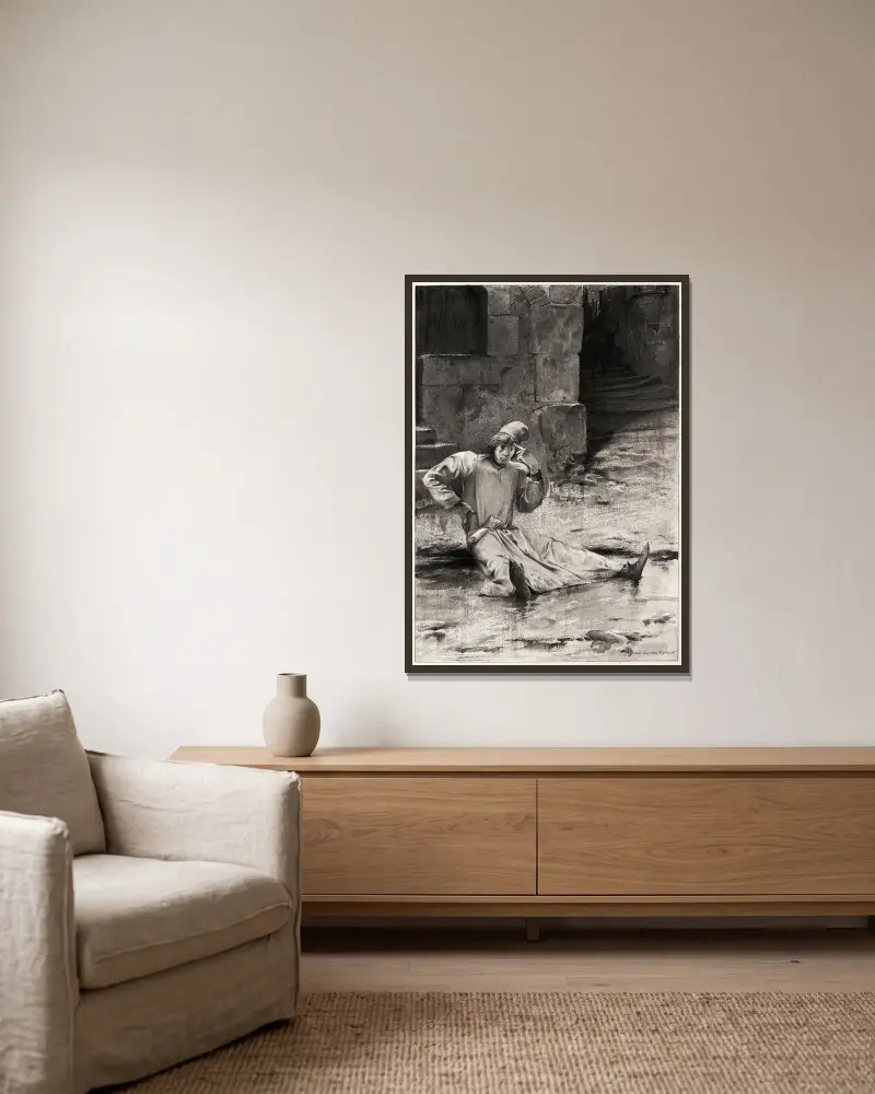 Suite des inconvénients von Luc-Olivier Merson gerahmt an einer Wand