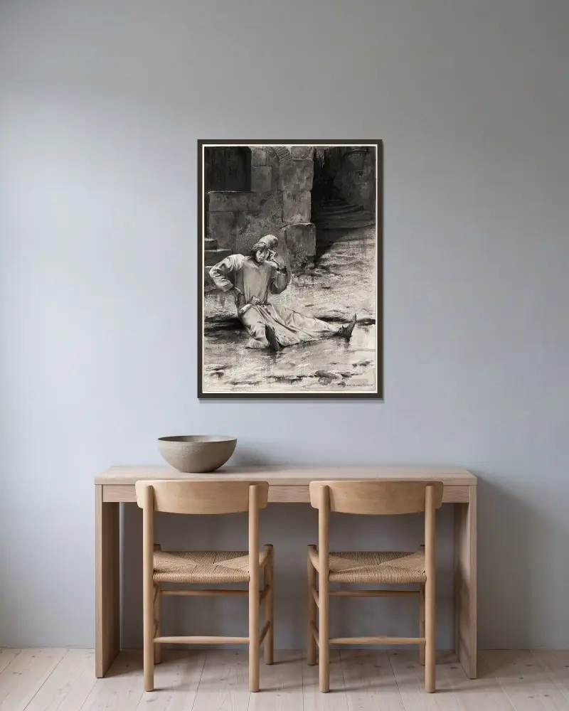 Suite des inconvénients von Luc-Olivier Merson gerahmt an einer Wand