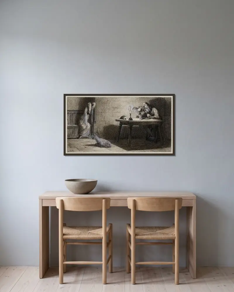 Eine Hochzeitsnacht von Luc-Olivier Merson gerahmt an einer Wand