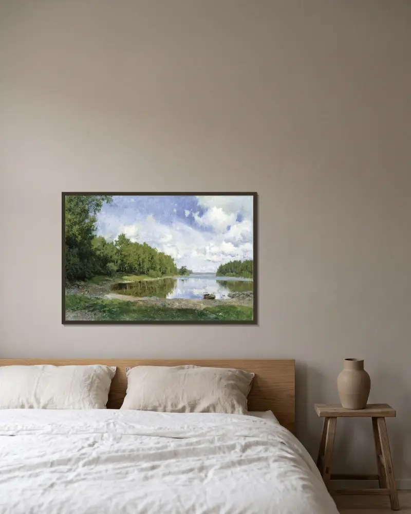 Lake View at Engelsberg, Västmanland av Olof Arborelius inramad på en vägg