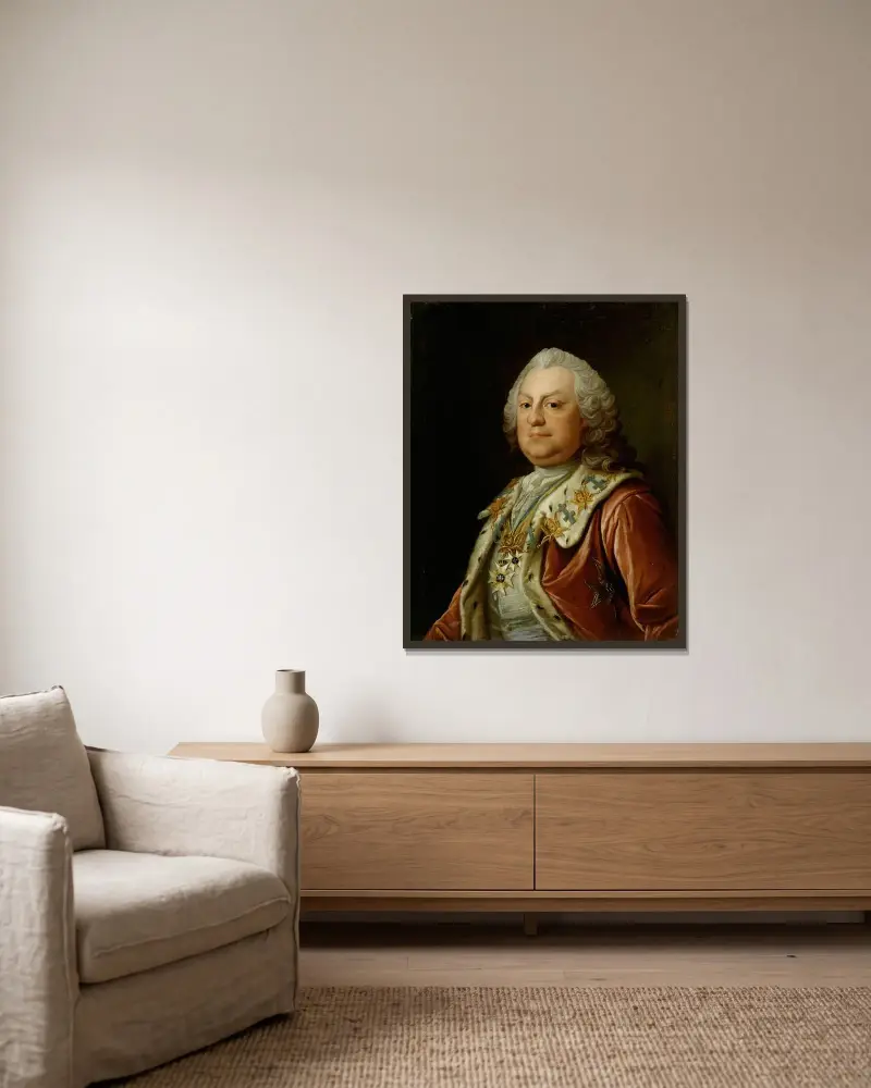 Baron Nils Palmstjerna av Olof Arenius inramad på en vägg