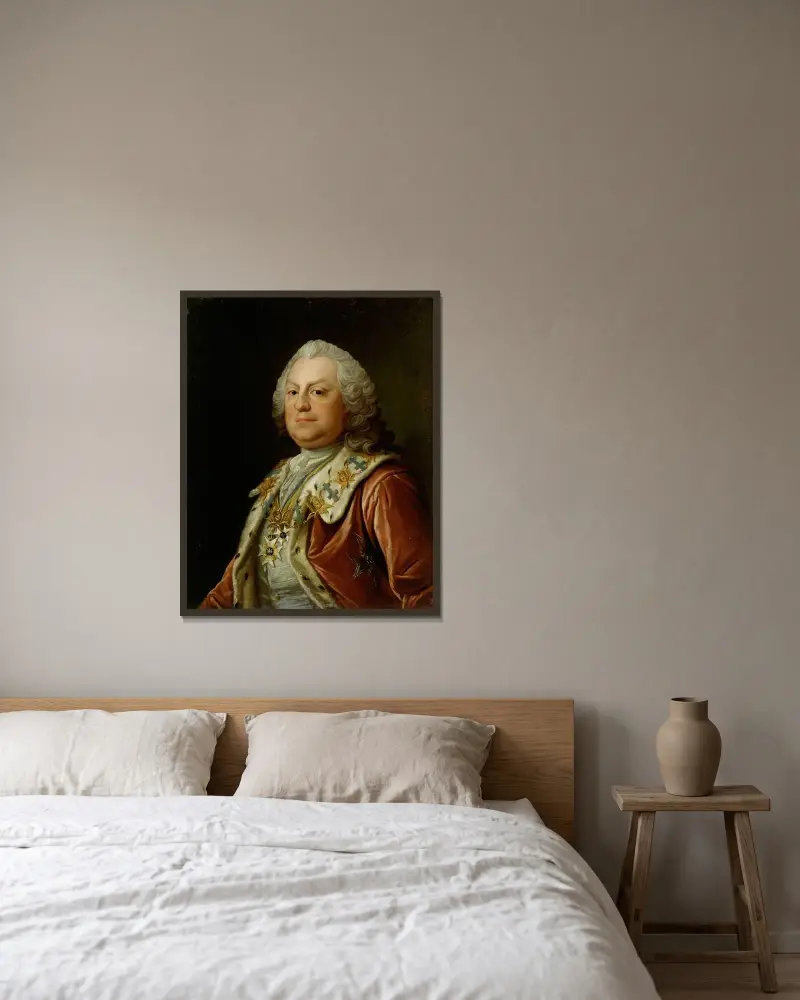 Baron Nils Palmstjerna av Olof Arenius inramad på en vägg