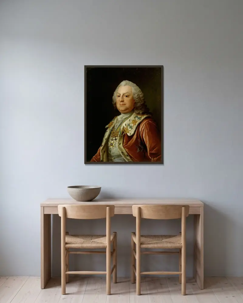 Baron Nils Palmstjerna av Olof Arenius inramad på en vägg