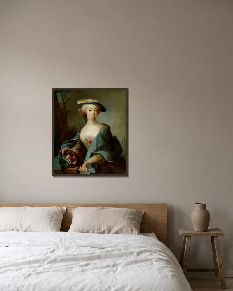 Portrait Of A Lady av Olof Arenius inramad på en vägg
