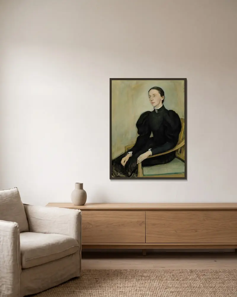 Portrait Of Mathilda Wrede av Olof Arenius inramad på en vägg