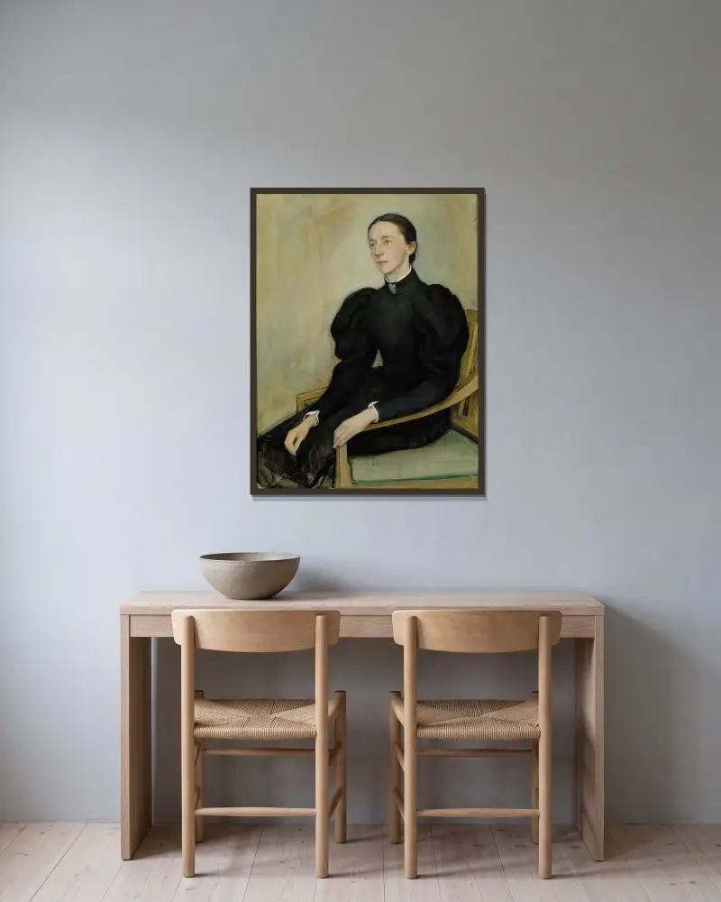 Portrait Of Mathilda Wrede av Olof Arenius inramad på en vägg