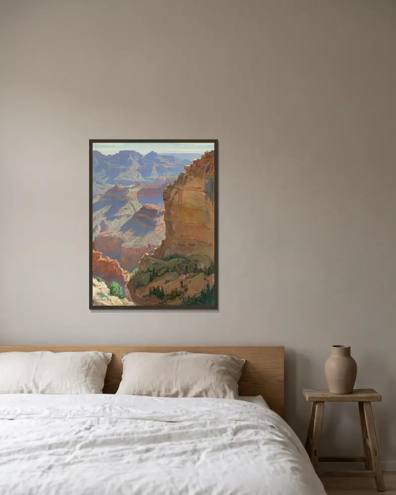 Grand Canyon av Carl Oscar Borg inramad på en vägg