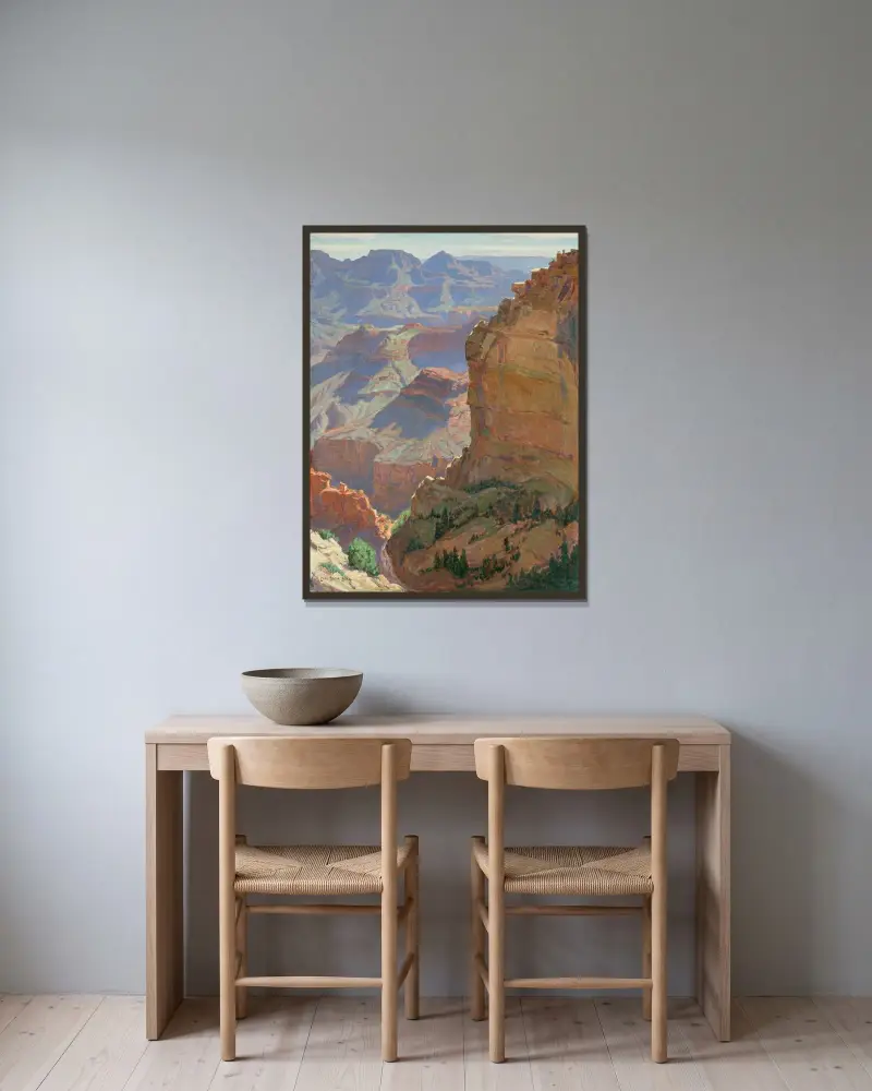Grand Canyon av Carl Oscar Borg inramad på en vägg