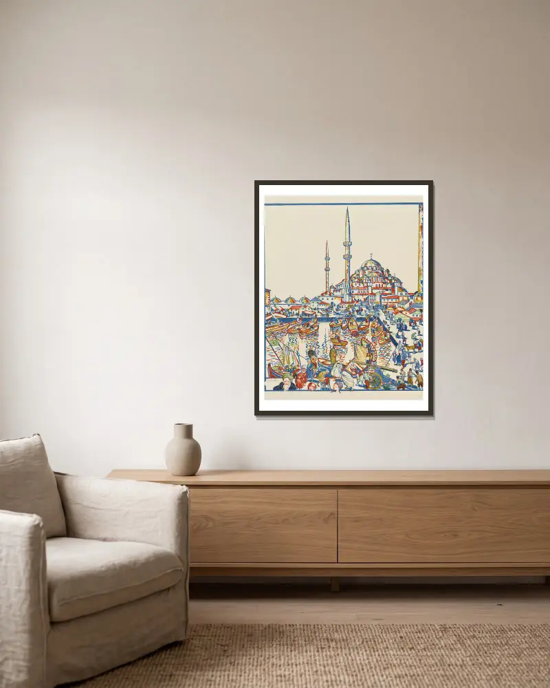 Konstantinopel (mit Hagia Sophia) von Oskar Laske gerahmt an einer Wand