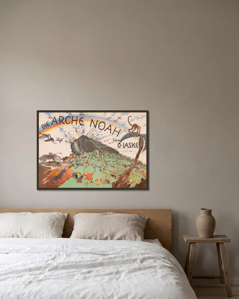 Die Arche Noah von Oskar Laske gerahmt an einer Wand
