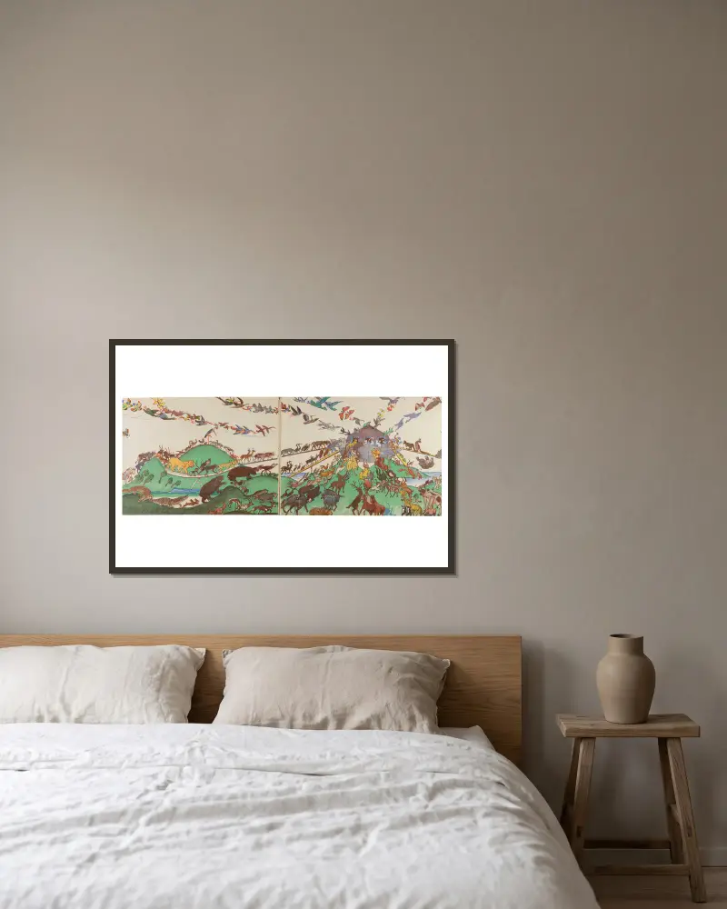 Die Arche Noah von Oskar Laske gerahmt an einer Wand