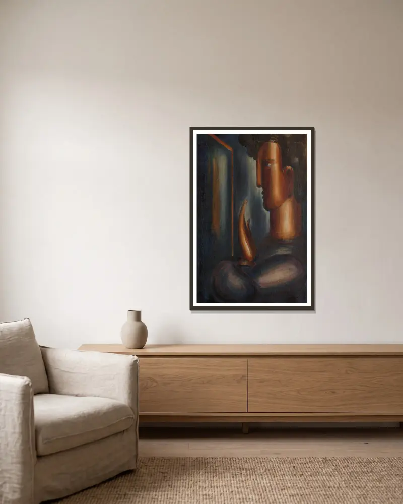 Před zrcadlem, Oskar Schlemmer v rámu na stěně