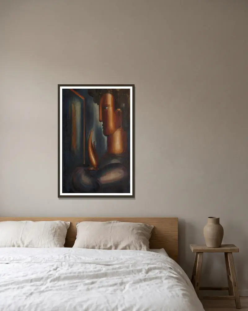 Před zrcadlem, Oskar Schlemmer v rámu na stěně