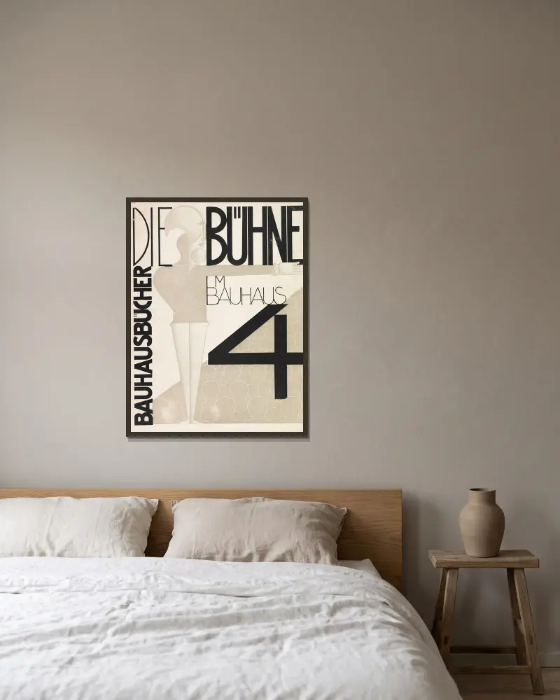 Die Bühne im Bauhaus av Oskar Schlemmer inramad på en vägg