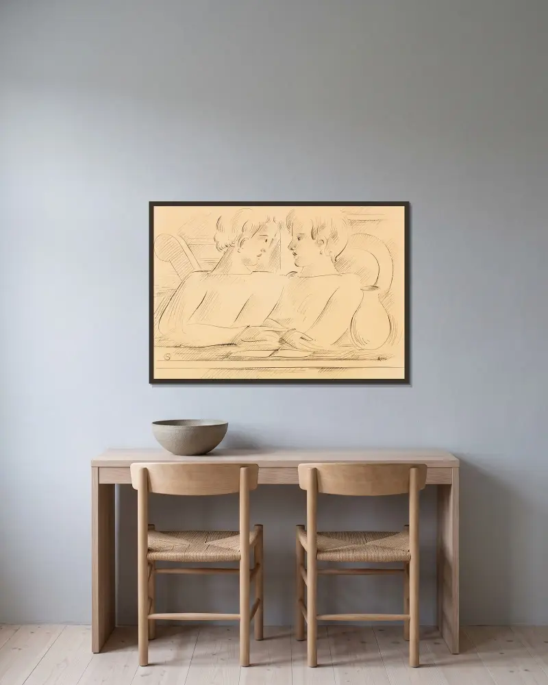 Duo, 1936 – Nr. 2, Oskar Schlemmer v rámu na stěně