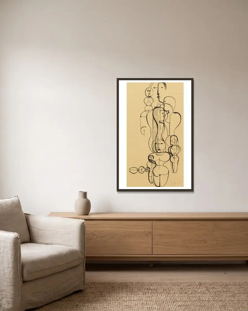 Figurální plán K 1, Oskar Schlemmer v rámu na stěně