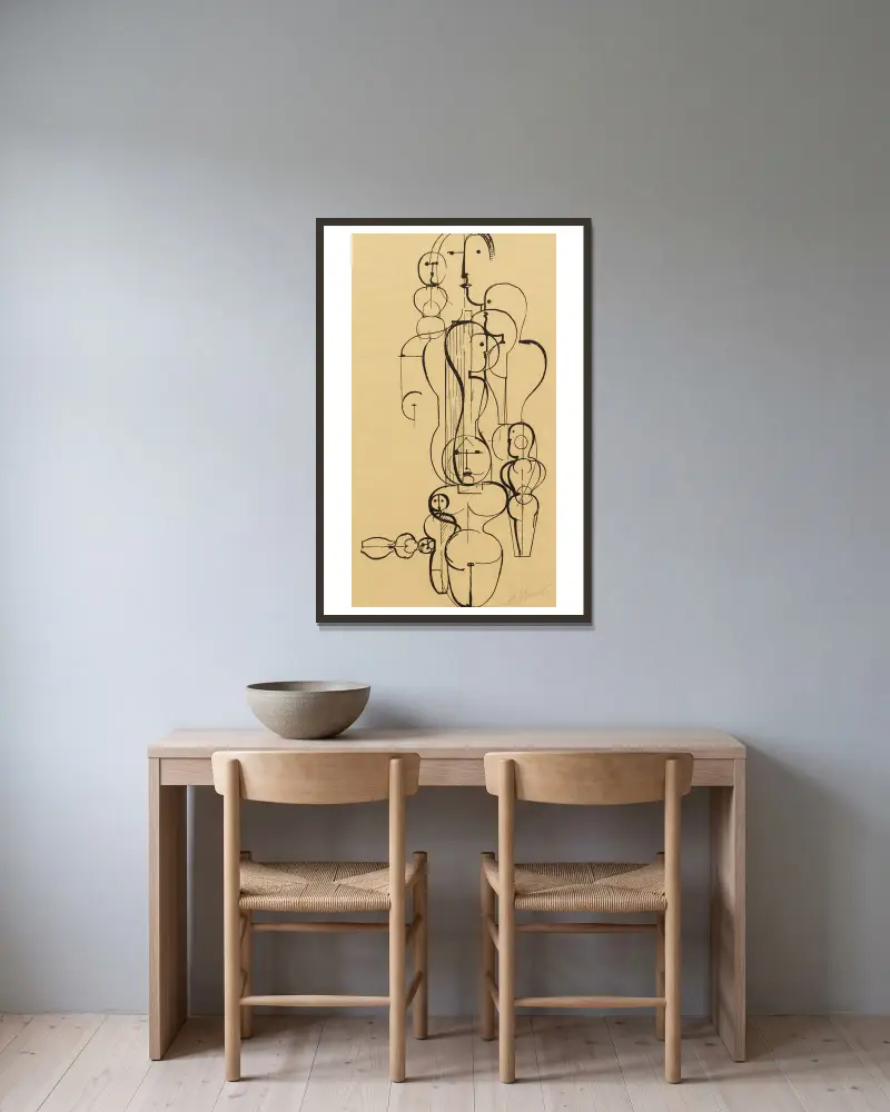Figurální plán K 1, Oskar Schlemmer v rámu na stěně