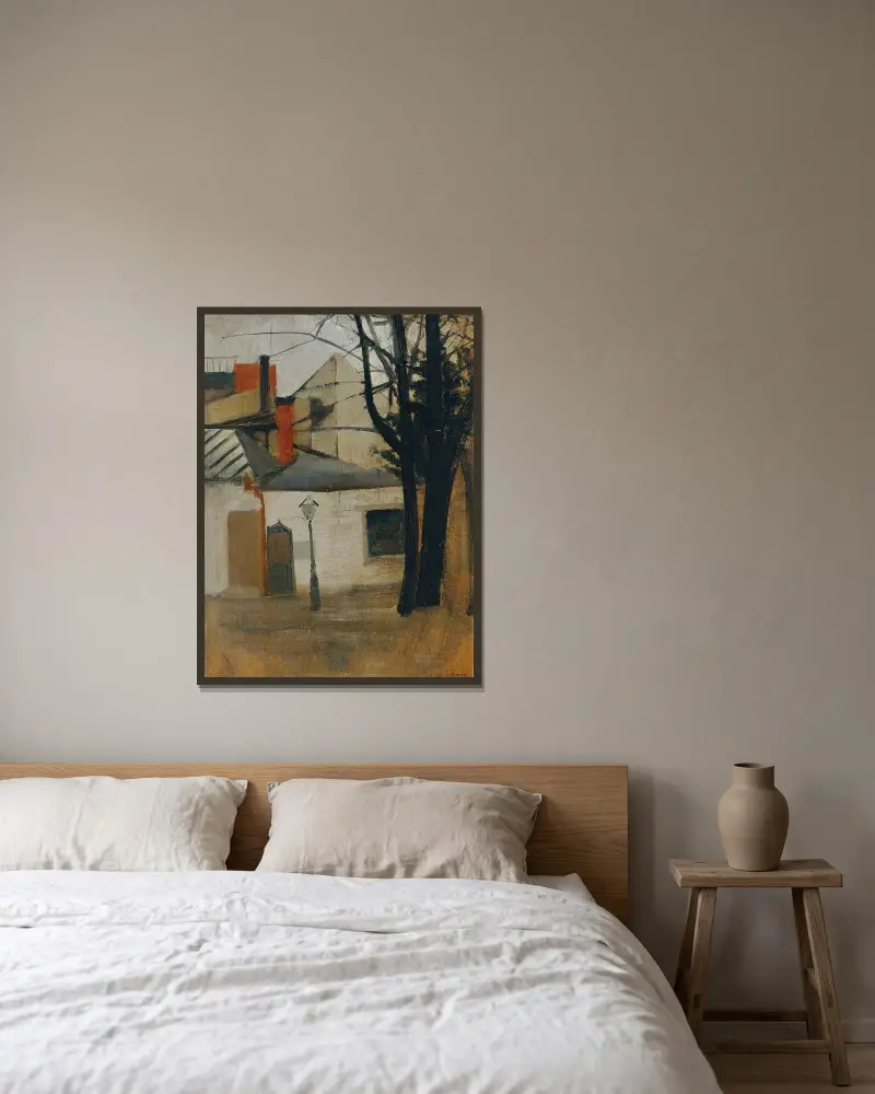 Gassenwinkel von Oskar Schlemmer gerahmt an einer Wand