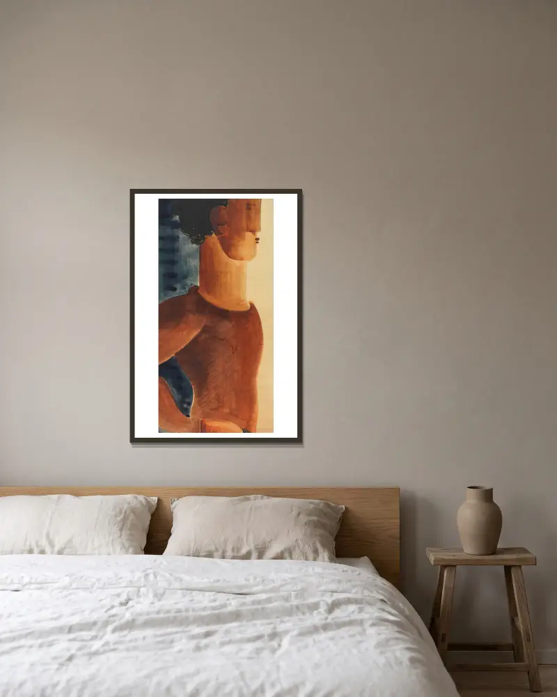 Romantická postava mladíka, Oskar Schlemmer v rámu na stěně
