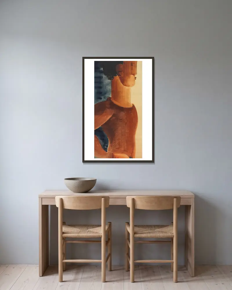 Romantická postava mladíka, Oskar Schlemmer v rámu na stěně