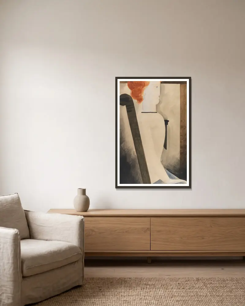 Sedící, Oskar Schlemmer v rámu na stěně