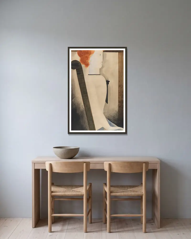 Sedící, Oskar Schlemmer v rámu na stěně
