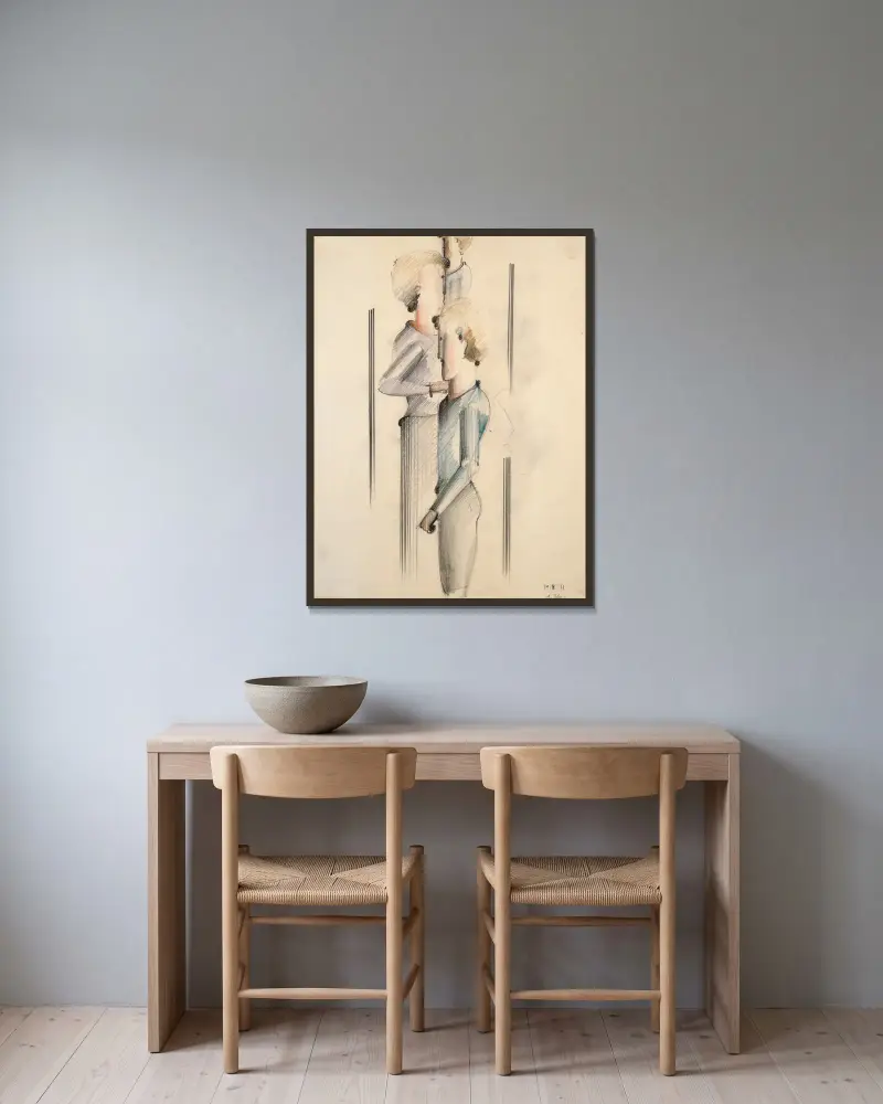 Tři figury, Oskar Schlemmer v rámu na stěně