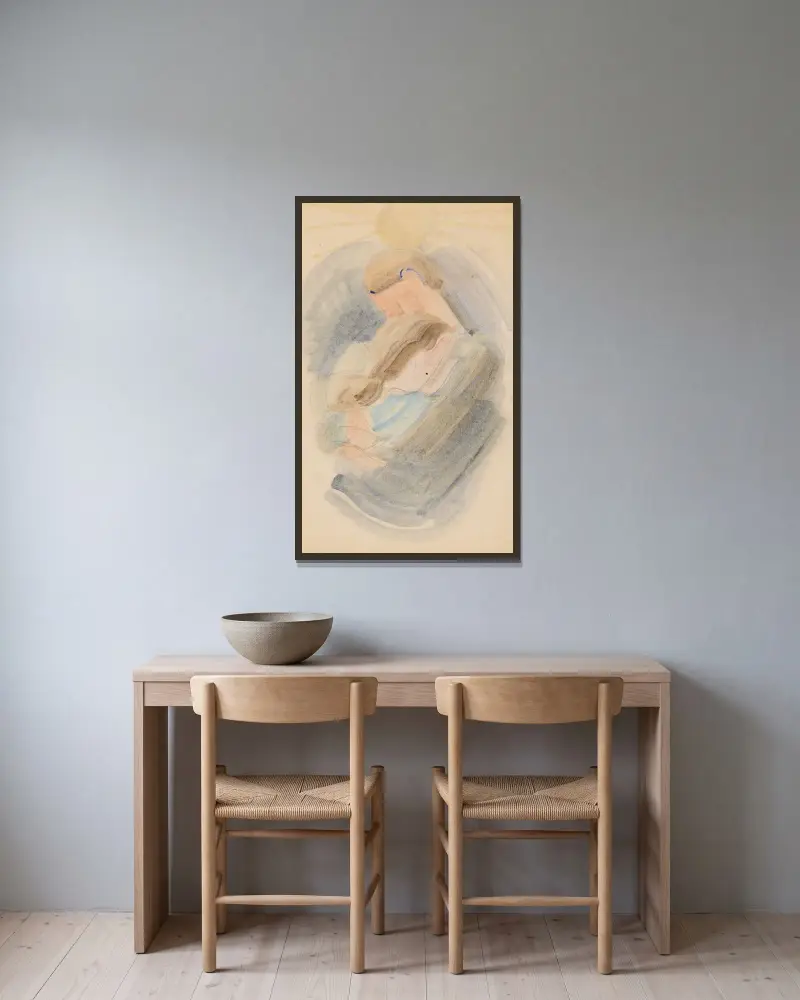 Umarmung II von Oskar Schlemmer gerahmt an einer Wand