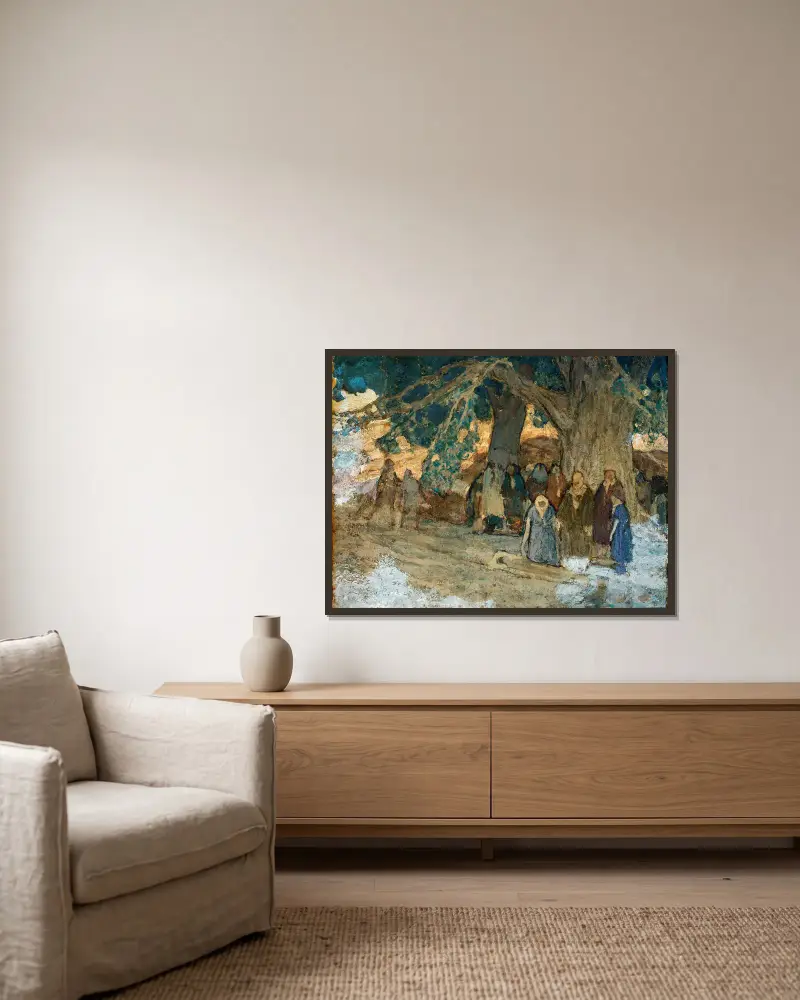 Er heilte die Kranken von Henry Ossawa Tanner gerahmt an einer Wand