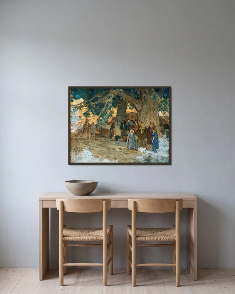 Er heilte die Kranken von Henry Ossawa Tanner gerahmt an einer Wand