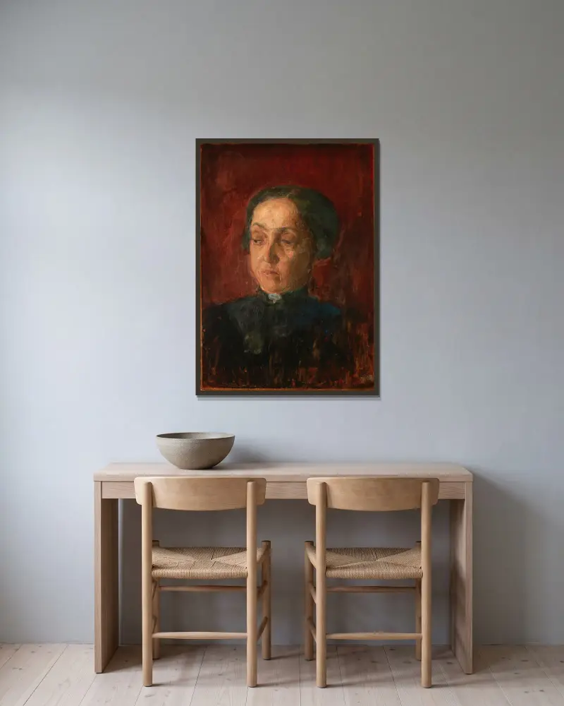 Henry O:s mor av Henry Ossawa Tanner inramad på en vägg
