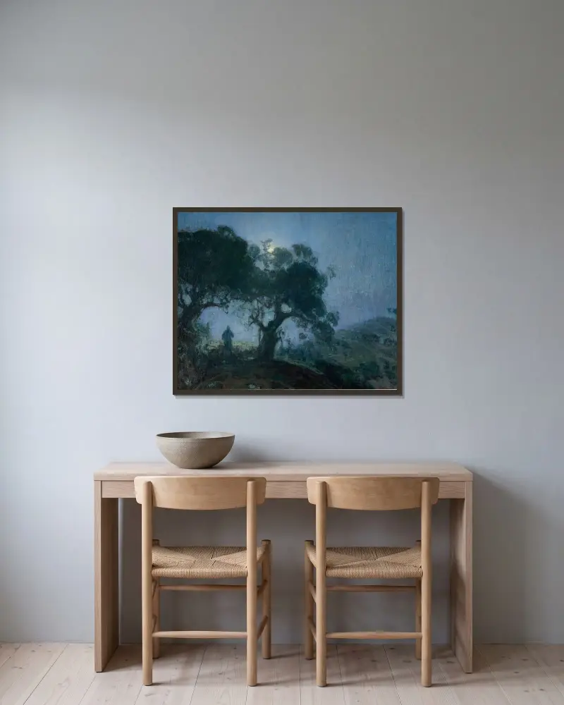 Den gode herden av Henry Ossawa Tanner inramad på en vägg